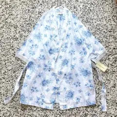 LAURA ASHLEY　フラワープリント　コットンガウン　ルームウェア