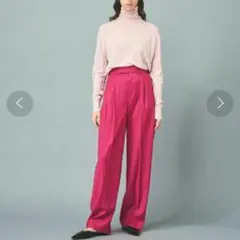 N.O.R.C ウールサキソニー セミワイド２タックストレートパンツ