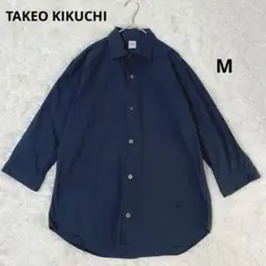 タケオキクチ TAKEO KIKUCHI 7分袖シャツ ネイビー M