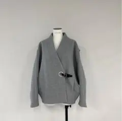 ローヘン レザーバックルショートコート グレー