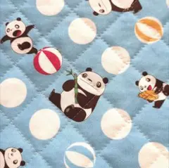 ✩パンダコパンダ　キルト生地　キルティング　生地　水色