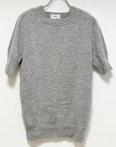 HYKE ハイク カシミヤ ウール セーター 半袖 グレー サイズ1