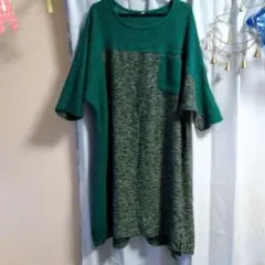 気まぐれセール★アミナ★デザインが可愛いグリーンロングニットワンピース