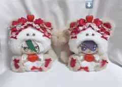 ハンドメイド 着ぐるみ おすわりぬい服 赤色 茶色 白色 さくらんぼ d199