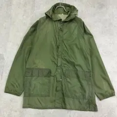 軍モチーフ　シェルパーカー　トップス　長袖　パーカー　古着　オリーブグリーン　S