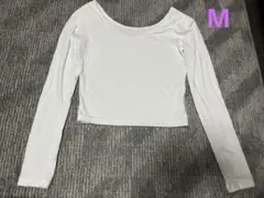 肩パッド付オープンラウンドネックベーシックロンT