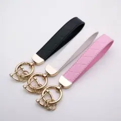 1590★フェイクレザーキーリング キーホルダー