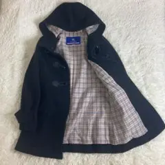 美品✨ バーバリーブルーレーベル ダッフルコート 裏地ノバチェック 黒 36