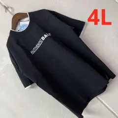 訳あり4LサイズメンズBALLサラサラストレッチ接触冷感半袖Tシャツ黒