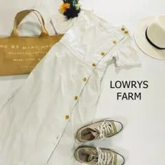 ローリーズファーム ロングワンピース サイズフリー オフホワイト 麻 マキシ丈