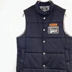 subciety サブサエティ ベスト　刺繍ロゴ　ワッペン　中綿　黒　M