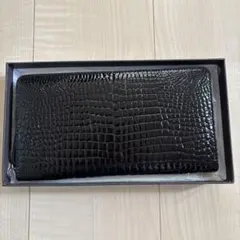 新品未使用　本革　高級　クロコダイル　長財布　ブラック-4