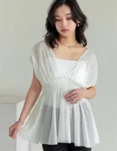 美品！Re:EDIT（リエディ） Vネックチュールベスト