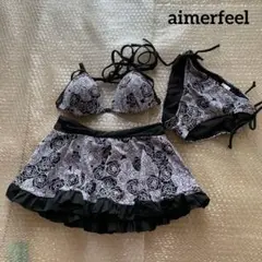 aimerfeelバラ柄 水着ビキニ3点セット ギャル系