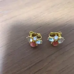 ゴールド フラワーデザイン イヤリング