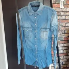 ZARA BASIC デニムシャツ ライトブルー