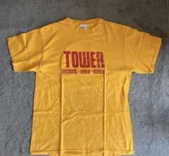 【TOWER RECORDS】古着Tシャツ イエロー［Lサイズ］
