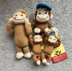 おさるのジョージ　ぬいぐるみ　マスコット　4点セット