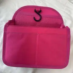 フック付きピンク　バッグインバッグ