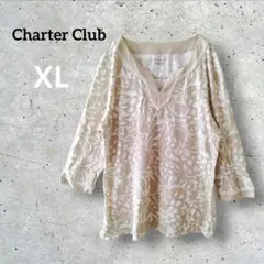 ✨１点限り✨Charter Club 花柄七分袖チュニック XL カットソー