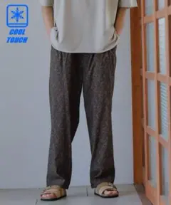 ニコアンド　メンズ　ライトドライイージーパンツ　総柄　ペイズリー　今期　2025
