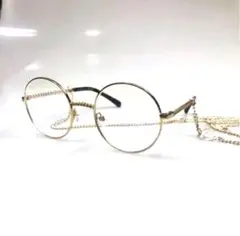 CHANELシャネル⭐︎チェーン付きメタルフレームメガネ ゴールド