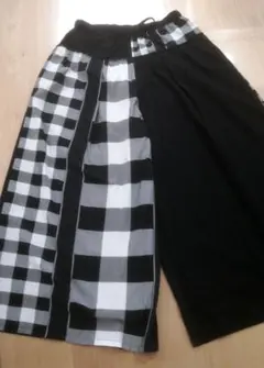FESTENIR フェストニール　ゴム　ワイド　ガウチョパンツ セラビ　チェック