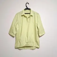 ライトイエロー 五分袖シャツ Lサイズ