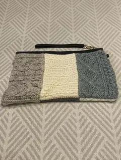 UCTILE FABRICS ポーチ　クラッチバック　ウール　レザー