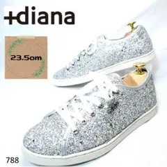 美品★+diana ワンポイント金具 シルバー グリッター スニーカー