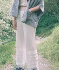 papier パピエ　frill pants フリルパンツ