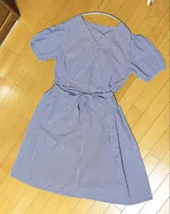 ストライプシャツワンピース