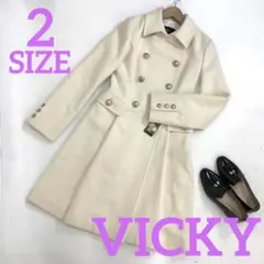 VICKY ビッキー 金ボタンアンゴラウールダブルコート 603