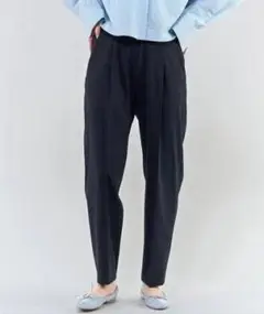 24SS イエナ ダブルクロスタックテーパードパンツ 38 黒