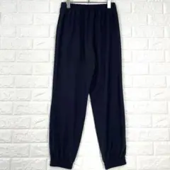 ♡【UNIQLO】M 紺　クレープジャージ ジョガーパンツ 薄手生地 ストレッチ
