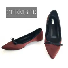 【秋コーデ】CHEMBUR チェンバー サテン リボン フラットシューズ