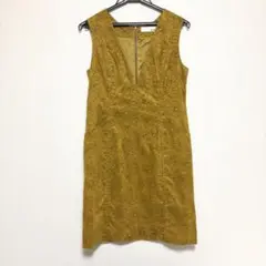Lily Brown 花柄 スエード　ワンピース　マスタード　イエロー