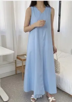楽ちん綺麗♡コットン１００　Duowei 　ばさっとロングワンピース　マキシ