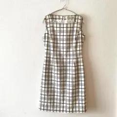 ☆【ポーラアシュレイ】ワンピース チェック柄 バックファスナー ノースリーブ38
