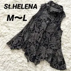 【St.HELENA】 ノースリーブチュニック ペイズリー柄 フレアシルエット