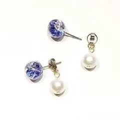 1701.スワロフスキー パールバックキャッチ レジンピアス♡