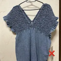 Lax Dan Tia デニムシャーリングサロペット　L