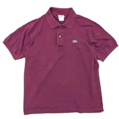 希少サイズ6！LACOSTEバーガンディ ポロシャツ フランスデザイン ペルー製