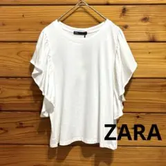 【新品】ZARA☆ザラ フリル袖 カットソー ホワイト