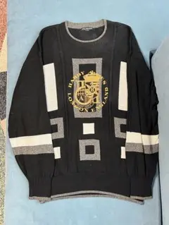 HARDY AMIES SPORT 黒グレー セーター XL