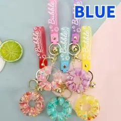 透明 キーホルダー クリア 推し活 グリーン 水色 きらきら ドーナツ