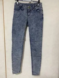 レディース　パンツ　ズボン　デニム風　ジーンズ　スキニーデニム　伸縮性　薄手