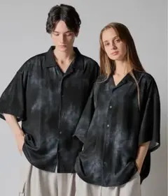 【美品】CLEL アブストラクト柄 ドレープ半袖シャツ Sサイズ ADRER