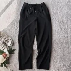 美品(M)グローバルワーク/ストレッチワイドパンツ/ズボン/ウエスト後ろゴム/黒