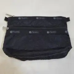 美品 レスポートサック LeSportsac ポーチ 黒 刺繍